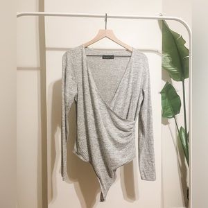 Abercrombie & Fitch Long Sleeved Crossover Bodysuit - Size XL